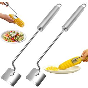 2PCS Corn Peeler, 2026 New Upgrade Corn Cob Peeler Stripper Cutter Remover,Stainless Steel Corn Stripping Tool for Corn on the Cob for Home Kitchen, Restaurant, Picnic