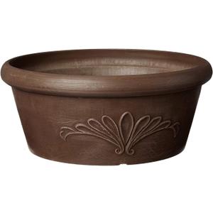 Arcadia Garden Products PSW TA30C Plastic/Stone/Wood Composite Bulb Pan No Drainage Hole (Drillable), Planter Bowl for Succulents, Bonsai, Fairy Gardens, Herbs,12-Inch, Chocolate