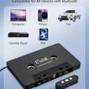 Elook Cassette to Bluetooth Adapter for Car, 5.1 Bluetooth Receiver Kit for Cassette Aux Adapter with 3.5 MM Auxillary Cable, Black