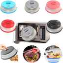 Microwave Splatter Cover Vented for Food, Splatter Guard & Colander Kitchen Gadget for Fruit Vegetables Microwave Plate Cover with Hook Hole,Dishwasher-Safe,BPA-Free Silicone & Plastic (2Pack)