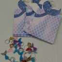 32 Pcs Mermaid Party Favors Bags Set 16 Packs Mermaid Gift Bag 16 Pcs Tail Keychains Baby Shower Party Favors for 16 Girls, Stylish