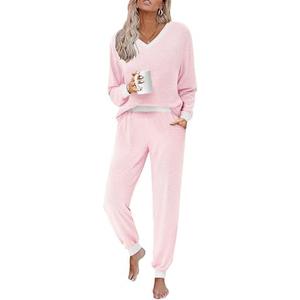 JUSTFASHIONNOW Women's Pajama Sets 2 Piece Striped Lounge Sets Long Sleeve Top and Pants Soft Sleepwear Pjs 2025 Fall Outfits, Size XXL