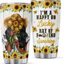 CUBICER Sunflower Stainless Steel Tumbler Gifts For Women Girls Teens Adults Flower Lovers Coffee Travel Mug Oz Insulated Tea Cup On Christmas Birthday Kitchen Accessories