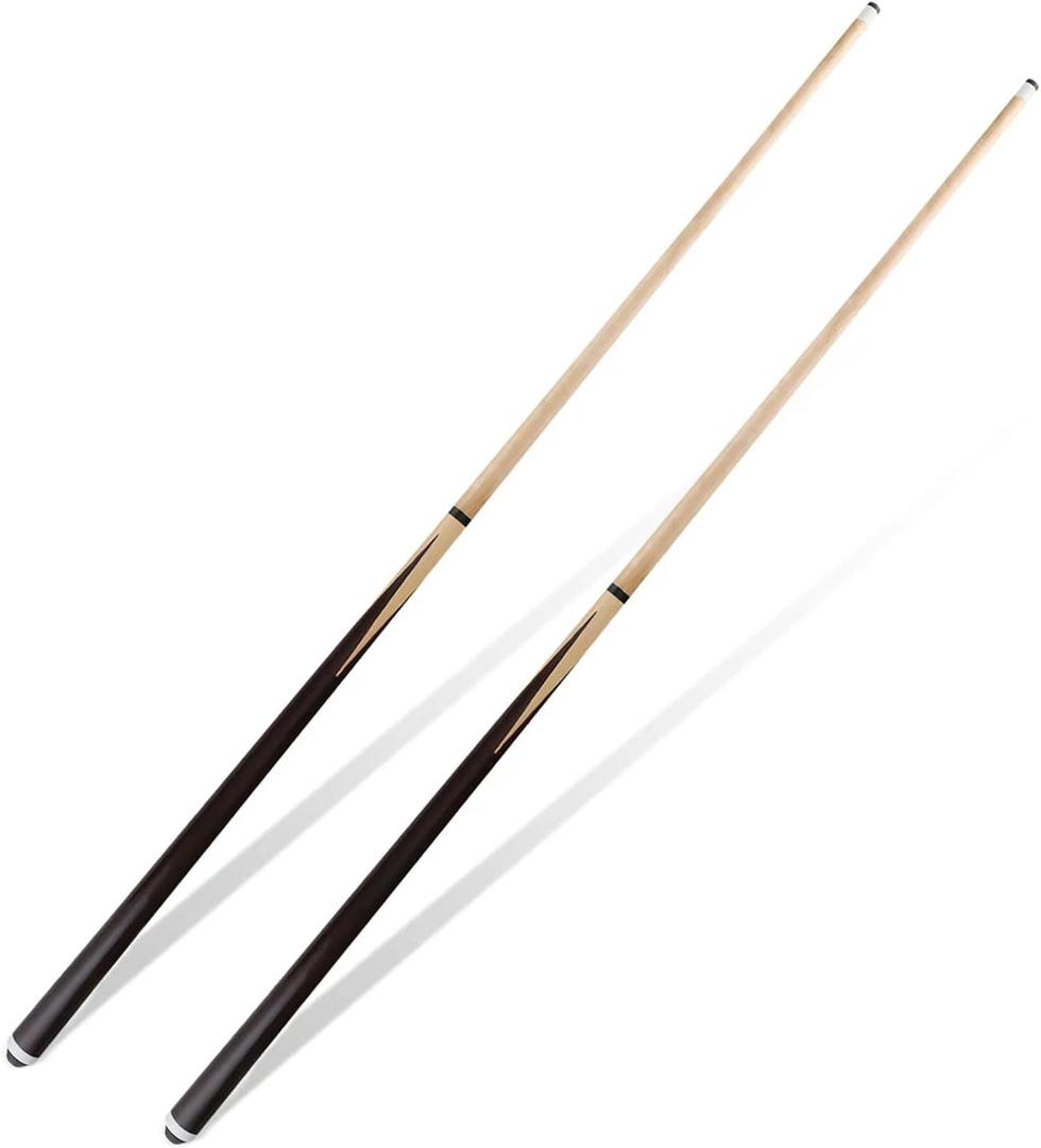 JEPNJPU 20 OZ Pool Cue Sticks 36inch 42inch 48inch 58inch Set of 2 or 4, Billiard Cue Sticks with 13mm Leather Tip for Beginners, Adults(2-Piece，14 OZ to 20 OZ)