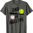 Dad of Ballers Funny Baseball Softball Game T-Shirt XL