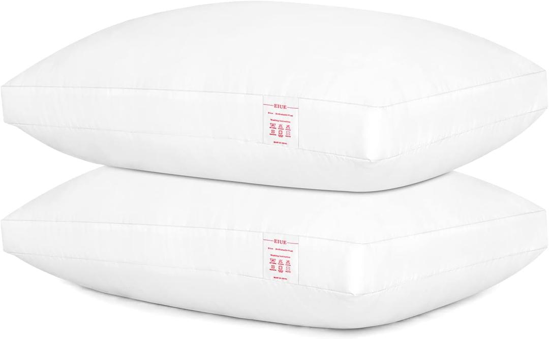 EIUE Bed Pillows for Sleeping 2 Pack Queen SizeSuper Soft Down Alternative Microfiber Filled Pillows,20 x 30 Inches,White