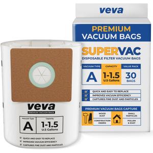 1-1.5 Gallon Filter Bags for Shop Vac Vacuum - 30 Pack - Type A 90667, Compatible with ShopVac Vacuum and 1 Gallon Micro Vacs