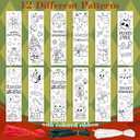 2 x Christmas Color Your Own Bookmarks-120 Pcs Spooky Christmas DIY Coloring Blank Bookmark Xmas Winter Holiday Party Gift Art Craft Supplies for Kids Goodie Bag Fillers Classroom Reading Rewards