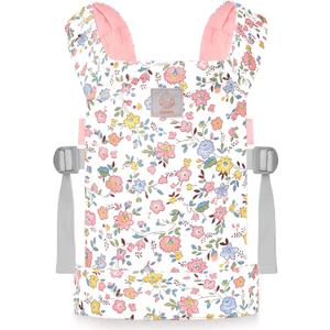 GAGAKU Baby Doll Carrier for Kids, Stuffed Animal Carrier Reborn Baby Carrier with Adjustable Straps, Baby Doll Accessories - Pink (Flowers)