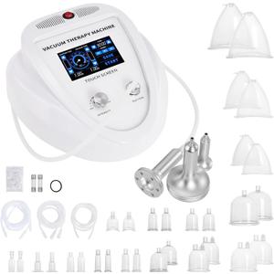 Beauty Star Vacuum Therapy Cupping Machine with 30 Cups and 3 Gua Sha Pumps for Body, Back, Face Massage Care Machine | Upgrade Touch Screen | Max Suction 75cmHg