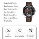 NAVIFORCE Men's Military Digital Watches Analog Quartz Waterproof Watch Sport Multifunctional Leather Wristwatch