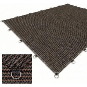 8X10 FT 90% Sun Shade Cloth, Sunblock Shade Fabric with D-Rings, Sunshade Cover for Patio Pergola Deck, UV Protected Breathable Netting with Zipties & Ropes, Mocha