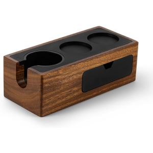 MHW-3BOMBER Espresso Tamping Station, 4 in 1 Walnut Espresso Organizer Box with Magnetic Drawer for Storage 51-58mm Espresso Tamper,Distributor,Portafilter and Espresso Accessories,CH6718