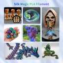 YOUSU 3D Printer Filament Silk PLA Filament Rainbow Color,1.75mm Tri Color Filament 6 * 1kg Pack.