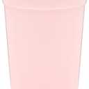 BLUE PANDA Reusable Plastic Cups - 16 Oz, Light Pink, 24 Count - Light Pink Stadium Tumblers & Pastel Stadium Cups - Washable Bulk Drinkware