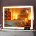 Vanity Mirror with Lights, 32" x 22" LED Makeup Mirror with 10X Magnification, Dimmable 3 Modes, Memory Function, Smart Touch, USB Charging Port, Lighted Makeup Mirror Square White