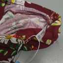 Yincro Plus Size Women's 3/ 4 Sleeve Cardigan Casual Lightweight Soft Open Front Cardigans (Flower Wine Red, 3XL)