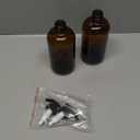 Vivaplex, 2, Large, 16 oz, Empty, Amber Glass Bottles with Black Lotion Pumps