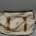 Overnight Weekender Bags for Women,Vacuum Travel Duffel Bag with Air Pump, Personal Item Travel Bag with Shoes Compartment & Compression Pocket,Beige & Brown (Large)