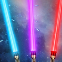 3 Pack Light up Sword Saber with FX Sound (on-Off Control) and Full Retractable Handle, 3 Colors LED Glow in The Dark Toy for Kids Adult
