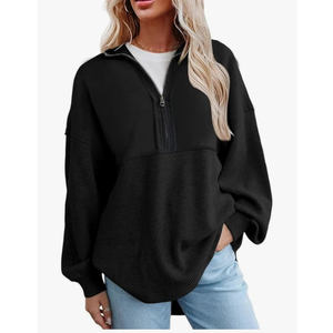 SHEWIN Womens Sweatshirt Casual Waffle Knit Half Zip Pullover Loose Long Sleeve Tops Fall Outfit Clothes 2024 XXL