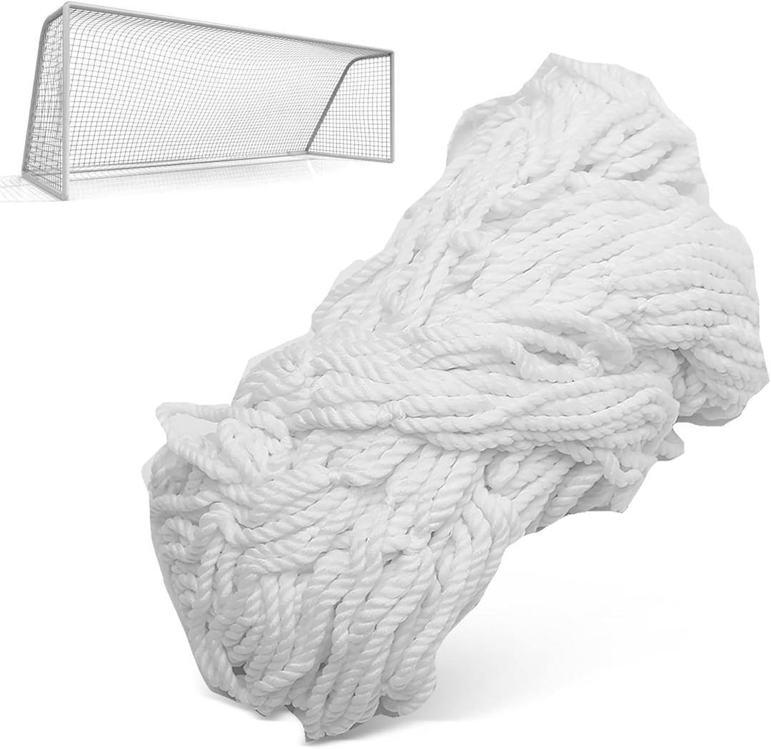 Soccer Net 12x6, Kids Soccer Net for Replacement Football Goal Netting for Adults and Youth Football Practice, White