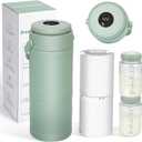 Portable Breast Milk Cooler for Outdoors & Work, 360 Total Cooling Keeps Milk Fresh for 24 Hours, 19oz Large Capacity Travel Breastmilk Chiller with Temp Display & 2pcs Bottle for Breastmilk Storage