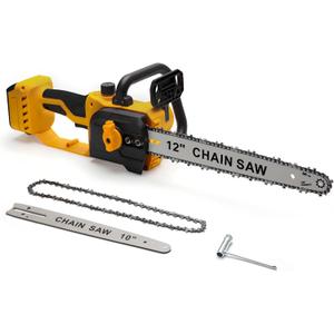Chainsaw Cordless for Dewalt 20V MAX Battery, 10-Inch and 12-Inch 2-IN-1 Brushless Chainsaw for Wood Cutting, Tree Trimming (Battery NOT Included)