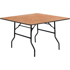 Flash Furniture Gerry 48" Square All-Occasion Wood Folding Event Table, Foldable Square Portable Banquet Table with Wooden Top, Natural