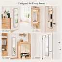 47x14" Full Length Mirror Over the Door Hang or Wall Mounted Black