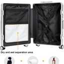 Carry on suitcase Zipperless Luggage,Polycarbonate Aluminum Hard Shell, Expandable Carry-On Suitcase with Spinner Wheels, 26 Inch Cabin