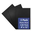 3 Pack Black Plastic Sheet 8x12x0.08 in Flexible High Tensile Plastic Sheets Black Plastic Panel for DIY Materials Handicrafts Home Decoration