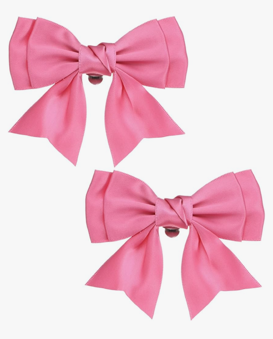 2-Pack Bow Shoe Clips, Satin Elegant Detachable Shoe Buckle Cute Bowknot Shoes Clip Removable for Women/DIY Decor/Wedding