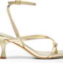 DREAM PAIRS Women's kitten Low Strappy Lace Up Heels Open Square Toe Thong Ankle Strap Heels Sexy Fashion Comfort Dress Shoes Party Sylvestra Pumps Heeled Sandals 8.5