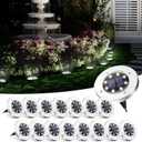 SOLPEX Solar Ground Lights, 16 Pack Solar Lights Outdoor Waterproof, 8 LED Solar Powered Landscape Lighting for Garden Yard Patio Pathway Driveway Walkway (Cool White)