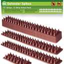 De-Bird Defender Spikes - 12-Pack Bird Deterrent Spikes for Birds & Squirrels, Anti-Climb Repellent for Cats, Raccoons & Pigeons, 12-Foot Easy Install Strips