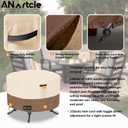 ANartcle Patio Coffee Table Cover, 600D Waterproof Heavy Duty Rectangular Outdoor Table Cover,Patio Furniture Covers,48 x 28 x 16 inch,Beige&Brown.