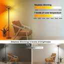EPABINA Floor Lamp for Living Room, 75.5 Inch Tall Standing Lamp for Bedroom with 2 312 Rotatable Ring Lights, 36W Bright Stepless Dimmable LED Floor Light with Remote Control for Office Dining Room