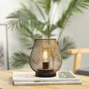 JHY DESIGN Metal Cage LED Lantern Battery Powered Cordless Accent Light with LED Great for Weddings Parties Patio Events for Indoors Outdoors