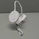 Desk Lamp LED Clip on Light, 5 Modes 5 Brightness Dimmable Clamp Lamp, Flexible Rechargeable Battery Clip on Reading Light for Bed Headboard Bunk Bed at Night for Kids (White)