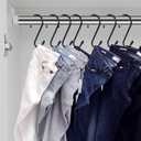 18 Pack Large S Hooks for Hanging, 4-1/2 inch Heavy Duty Rust-Free Closet S Hook, Metal Non Slip Rubber Coated S Hooks Black for Hanging Clothes Jeans Plants Bag Belt Pan Pot Cup Towels Basket Tools
