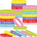 Deekin 36 Pcs He Is Risen Bracelets Bulk Easter Egg Stuffers Basket Filler Religious Silicone Bracelet Party Favors Bible Rubber Bracelet Cross Catholic Exchange Gifts for Kids Festival Spring Party