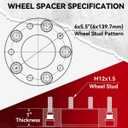 Richeer 1 inch 6x5.5 Hub Centric Wheel Spacers with for Tacoma 4Runner Tundra Fortuner Ventury GX470 GX460, 4PCS Forged 6x139.7mm Wheel Spacers with 12x1.5 Studs & 106mm Center Bore