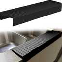 Kitlers Silicone Edge Protectors - Multifunction Sink Accessories, Splash Guard & Draining Mat for Kitchen, Bathroom Sink, Steel, Granite, Quartz Countertops(Black) (4*20in)
