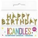 Elegant Gold "Happy Birthday" Letter Pick Candles - Stunning & Unique Design - Perfect Decoration for Celebratory Occasions