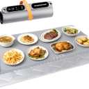 Large Food Warming Tray with Adjustable Timer & Temperature Control | 31.5" Buffet Warmer Mat with Safety Lock & Heatproof Pad
