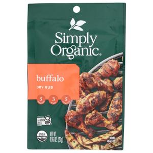 SIMPLY ORGANIC Organic Buffalo Dry Rub, 0.95 OZ (EXP 03/04/26)