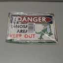 Dinosaur Gifts Vintage Dinosaur Sign Danger Dinosaur Area Keep Out Tin Sign for Boys Room Dino Themed Room Nursery Room Dinosaur-Park Decor 8 x 12 inches(3308)