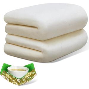 Windyun 2 Rolls Natural Cotton Batting Microwave Projects Heat Resistant Batting Warm White Lightweight Wrap for Potholders Insulated Microwave Gloves Quilting Sewing Crafts Filling 22 Inch