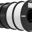 Creality 3D Printer Filament 1.75mm 4KG, PLA Filament Bulk +/- 0.02mm, 4 Pack 1kg Spool(2.2lbs) 3D Printing Filament Fits for Most FDM 3D Printers, White and Black